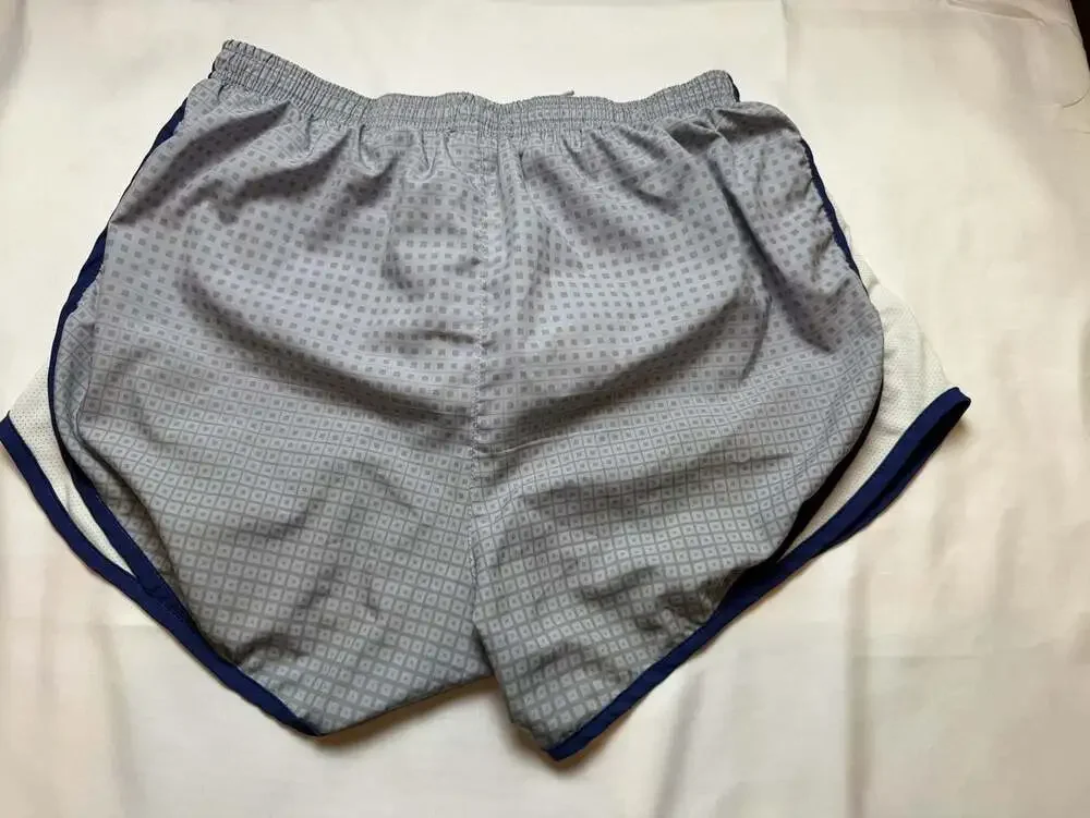 Nike Dri-FIT Geometric Pattern grey/white/navy blue Women's Athletic Run Shorts